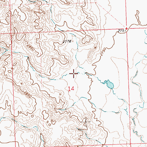 Topographic Map of Olson Coulee, MT