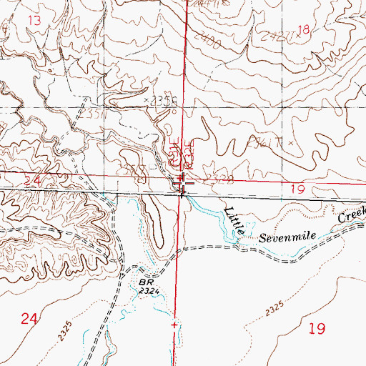 Topographic Map of Seven Mile Coulee, MT