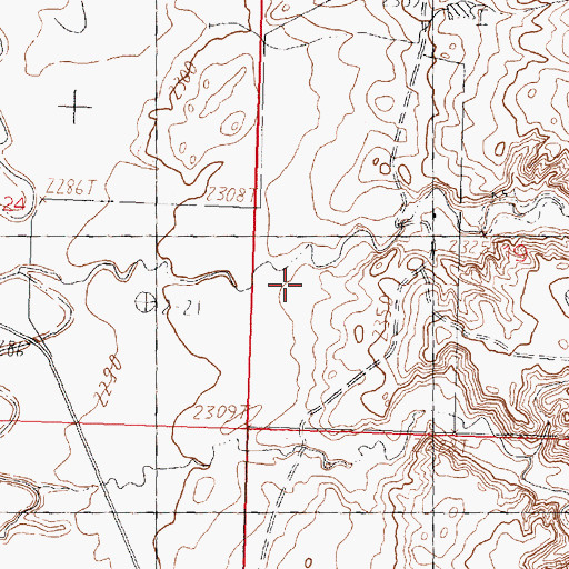 Topographic Map of Albert Coulee, MT