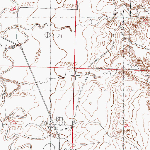 Topographic Map of Trueblood Coulee, MT