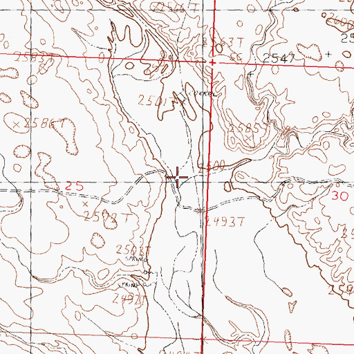 Topographic Map of Big Coulee, MT