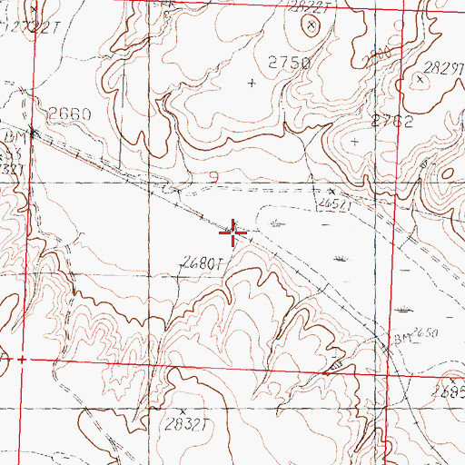 Topographic Map of Martin Lake Coulee, MT