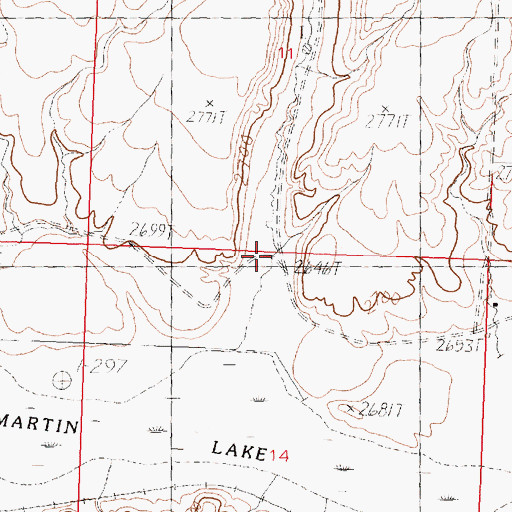 Topographic Map of Lake Coulee, MT