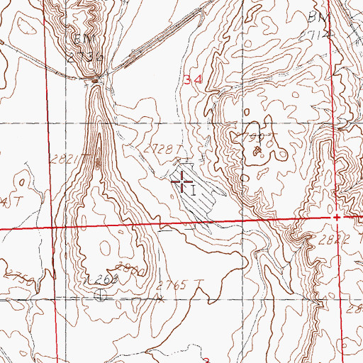 Topographic Map of Cowie Coulee, MT