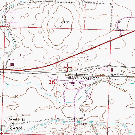 Topographic Map of Cattle Brands Historical Marker, MT