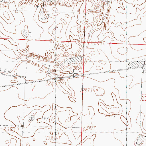 Topographic Map of Cree Crossing Historical Marker, MT