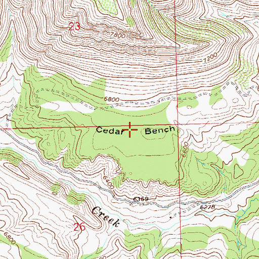 Topographic Map of Cedar Bench, CO