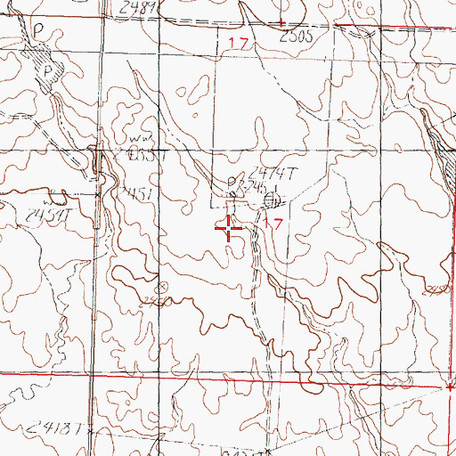 Topographic Map of Huntley School (historical), MT