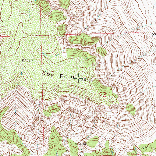 Topographic Map of Eby Point, CO