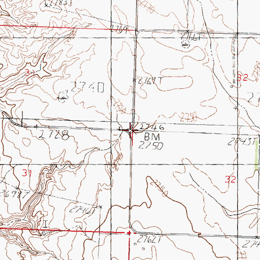 Topographic Map of New Deal School (historical), MT