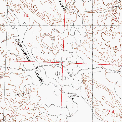 Topographic Map of North Fork School (historical), MT