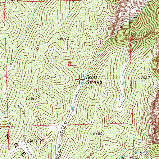 Topographic Map of Scott Spring, CO