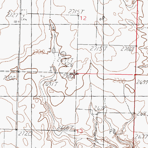 Topographic Map of Old Whitewater School (historical), MT