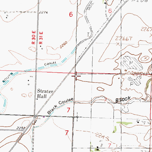 Topographic Map of Strater School (historical), MT