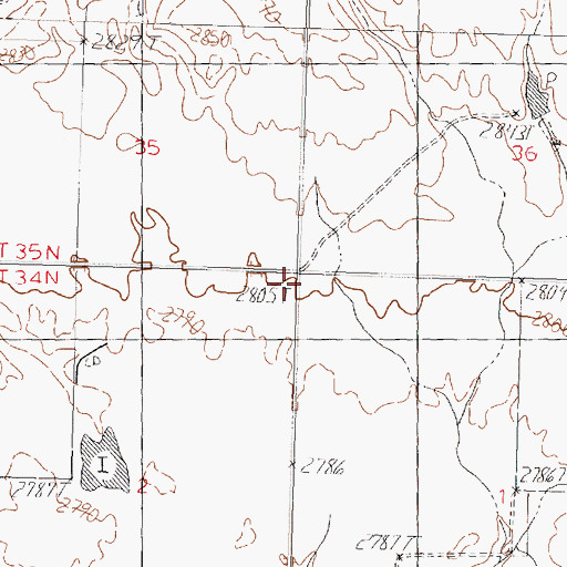 Topographic Map of Tieden School (historical), MT