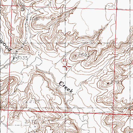Topographic Map of Upper Cottonwood School (historical), MT