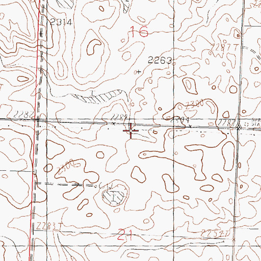 Topographic Map of Wooldridge School (historical), MT