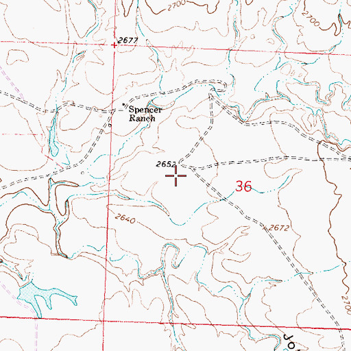 Topographic Map of Spencer School (historical), MT