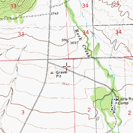 Topographic Map of Piedmont School (historical), MT