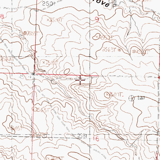 Topographic Map of Grove Coulee School (historical), MT