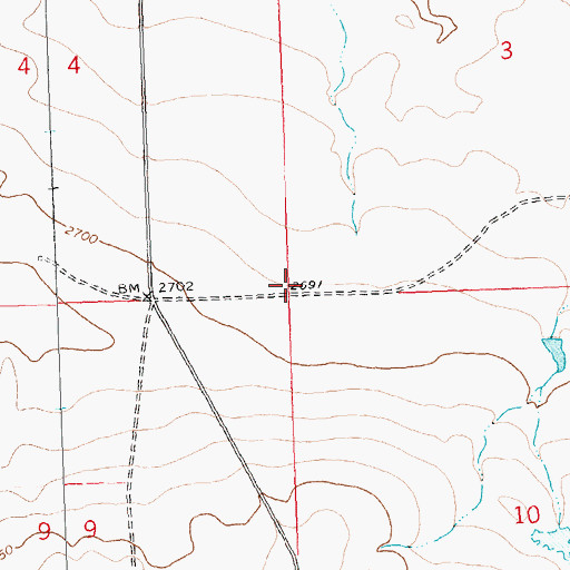 Topographic Map of White Rock School (historical), MT