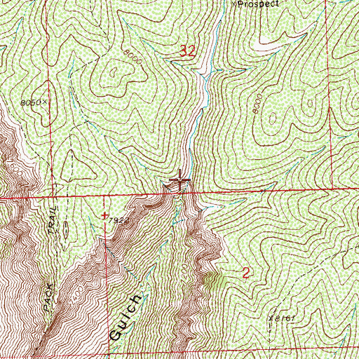 Topographic Map of Short Gulch, CO