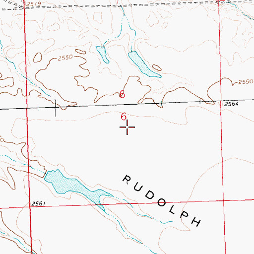 Topographic Map of Rudolf Valley School (historical), MT