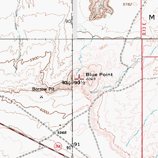 Topographic Map of Blue Point, AZ