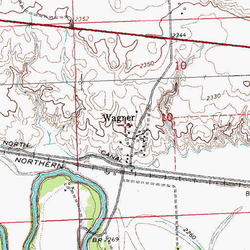Topographic Map of Wagner School (historical), MT
