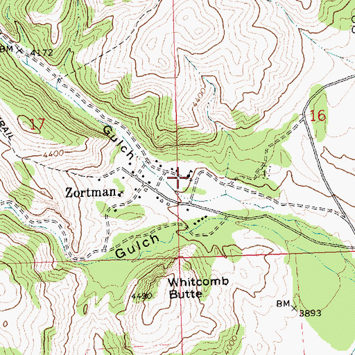 Topographic Map of Zortman School, MT
