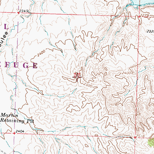 Topographic Map of Long X School (historical), MT