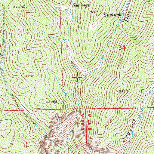 Topographic Map of Doe Creek, CO