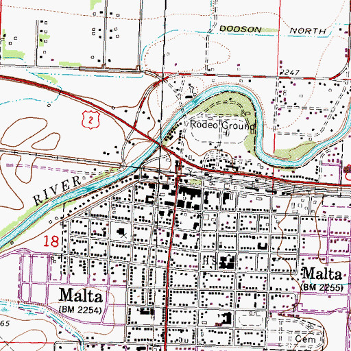 Topographic Map of Malta, MT