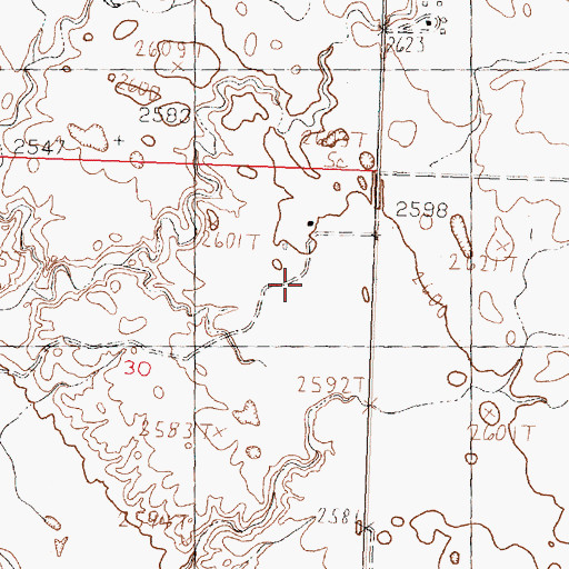 Topographic Map of Lowrane (historical), MT