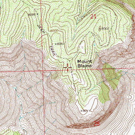 Topographic Map of Mount Blaine, CO