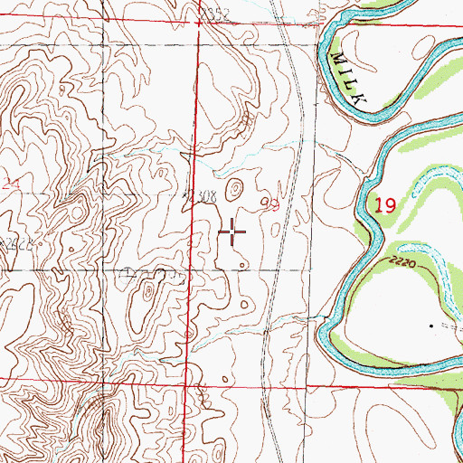 Topographic Map of Freewater Post Office (historical), MT