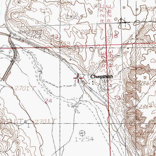 Topographic Map of Chapman (historical), MT
