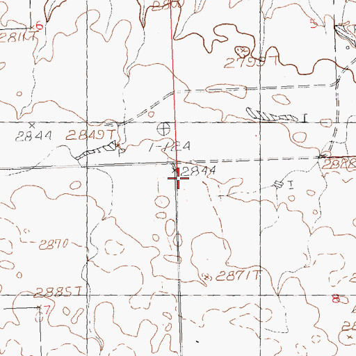 Topographic Map of Caldwell Post Office (historical), MT