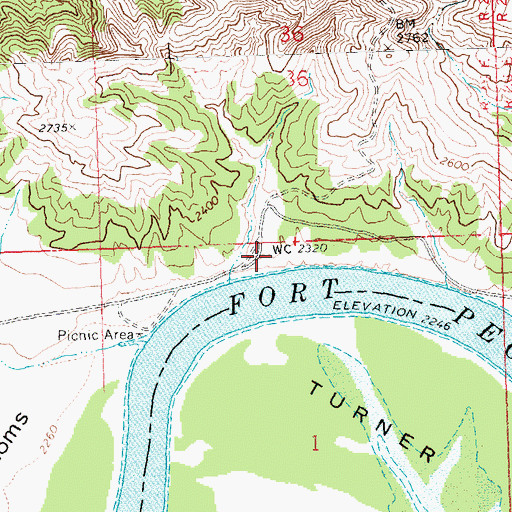 Topographic Map of Broadwater Landing (historical), MT