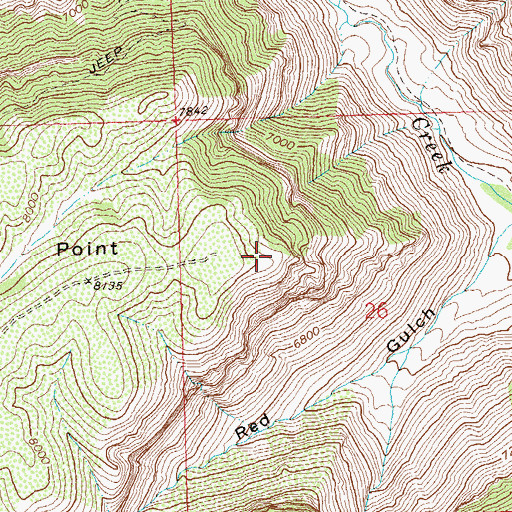 Topographic Map of Red Point, CO