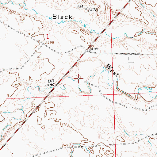 Topographic Map of Alkali Post Office (historical), MT