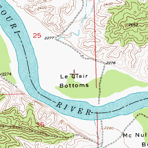 Topographic Map of Grays Point, MT