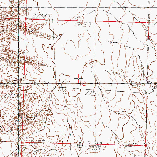 Topographic Map of Walsh Post Office (historical), MT