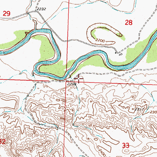 Topographic Map of Big Bend, MT
