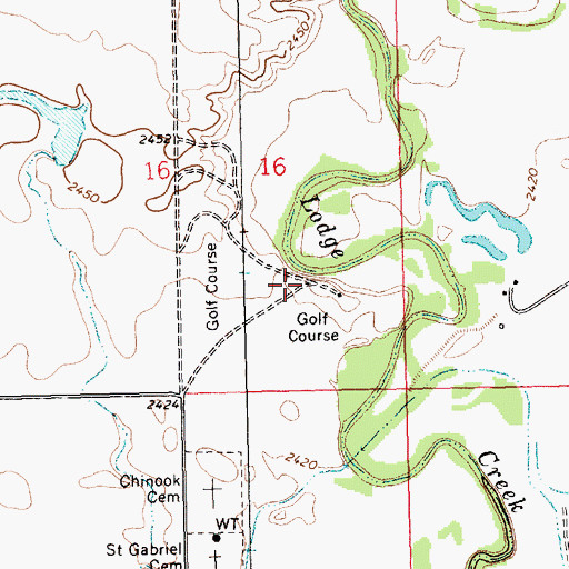 Topographic Map of Chinook Golf Club, MT