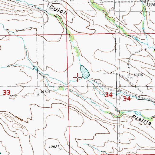 Topographic Map of Grouse Creek, MT