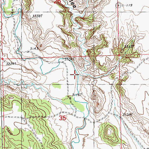 Topographic Map of Sand Creek, MT
