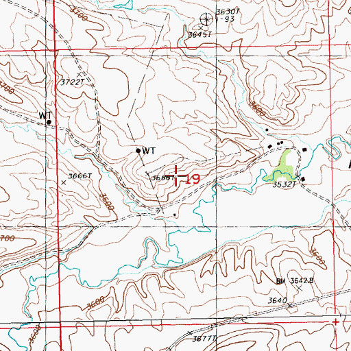 Topographic Map of Timber Creek, MT