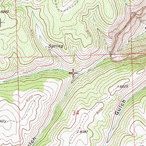 Topographic Map of Circle Dot Gulch, CO