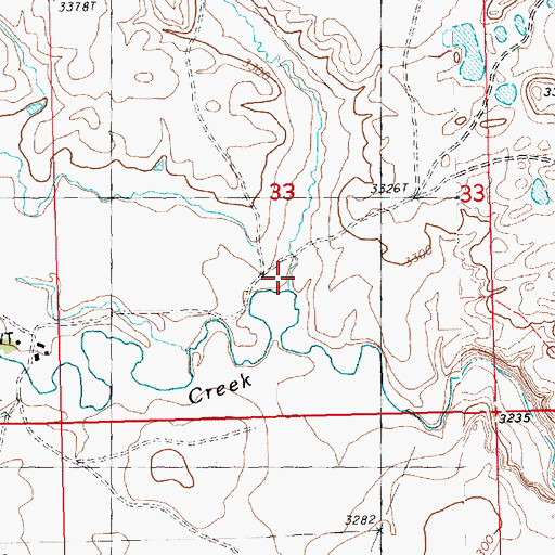 Topographic Map of Kuhr Coulee, MT